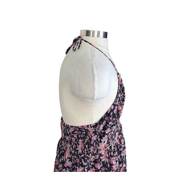 Express Black Floral Metallic Tiered Ruffled Spaghetti Straps Mini Dress Sz XL - Picture 8 of 15